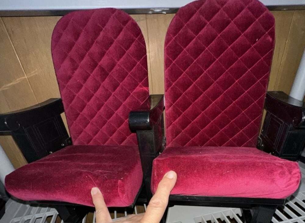 American Girl Doll Red Velvet Art Deco Miniature Movie Theater Seats